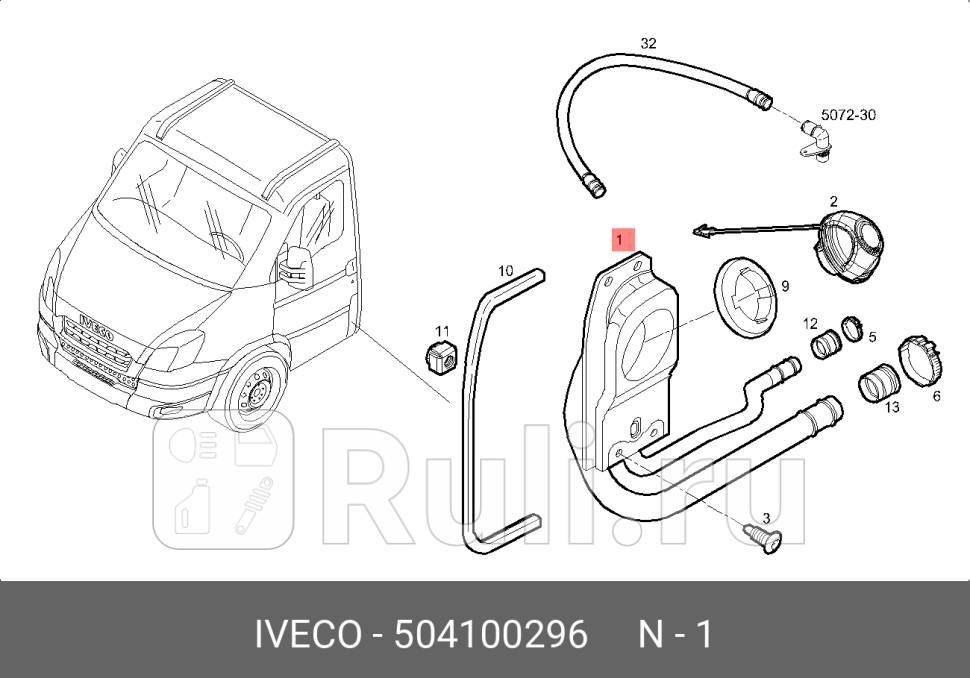 Горловина топливного бака iveco daily IVECO 504100296 0₽