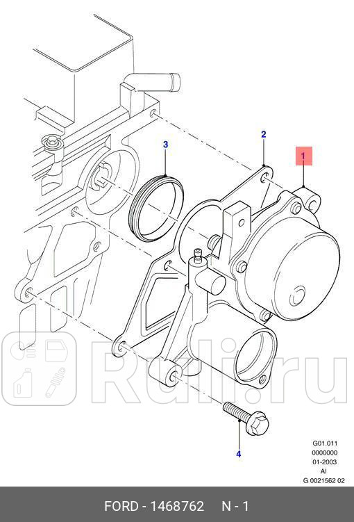 Насос вакуумный 22 16V HDI 10TRJ1 FORD 1468762 56770₽