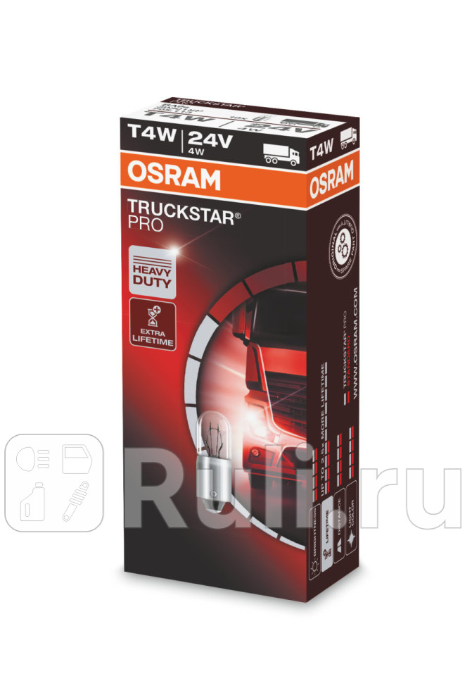 Лампа T4W 4W OSRAM Truckstar Pro 3300K OSRAM 3930TSP 170₽