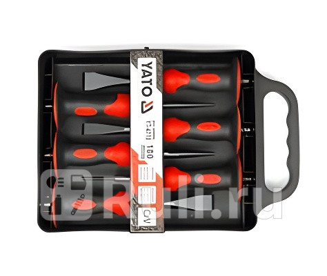 Набор зубил и пробойников 6 шт зубило 12x180 мм 16x180 мм 19x180 мм выколотка 3x180 мм 4x180 мм YATO YT-4710 2580₽