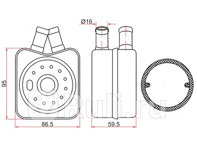 Радиатор масляный для Mitsubishi Lancer 10 рестайлинг 2 2015-2017 SAT ST-028117021B 2160₽