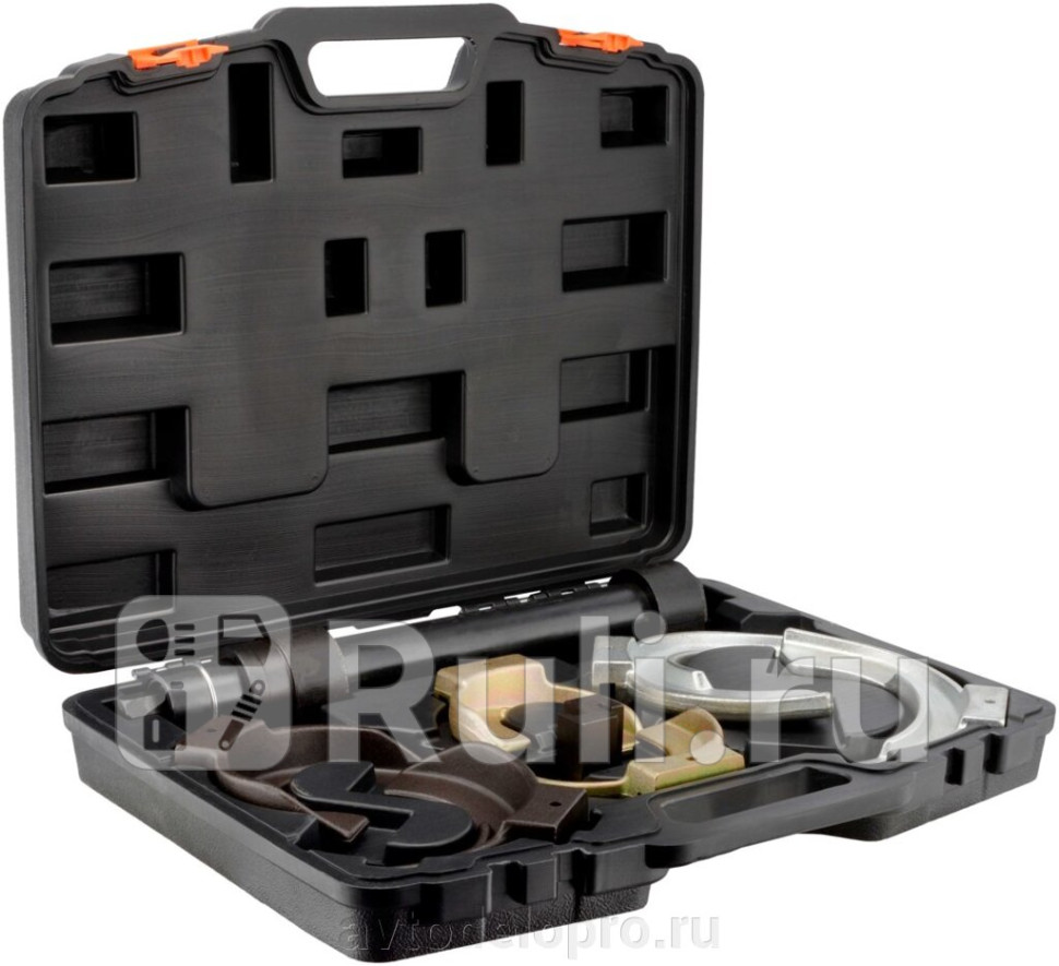 Стяжка пружин АвтоДело со сменными кованными захватами Специнструмент 8шт АвтоДело 41509 14870₽