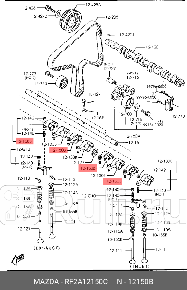 Коромысло выпускного клапана mazda3 bk mazda5 cr mazda6 gg MAZDA RF2A12150C 2530₽
