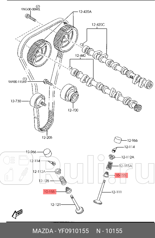 Колпачок маслосъёмный 1шт MAZDA YF0910155 0₽