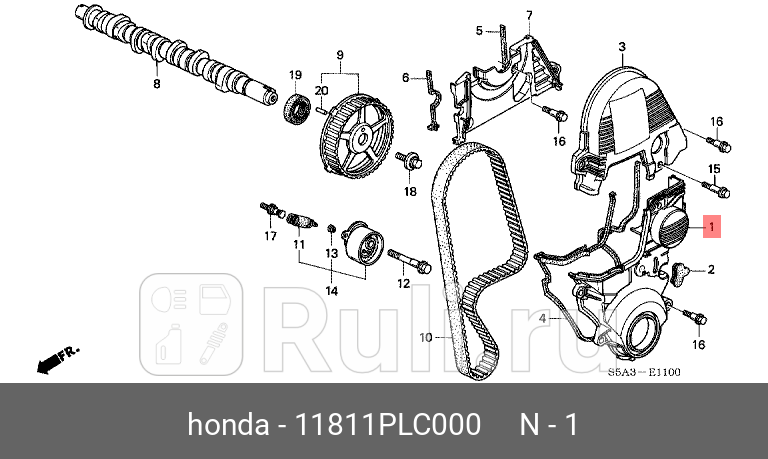 Крышка ремня грм honda HONDA 11811PLC000 0₽
