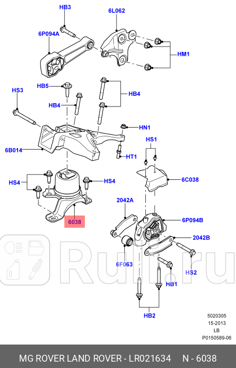 Опора двигателя LAND ROVER LR021634 19880₽