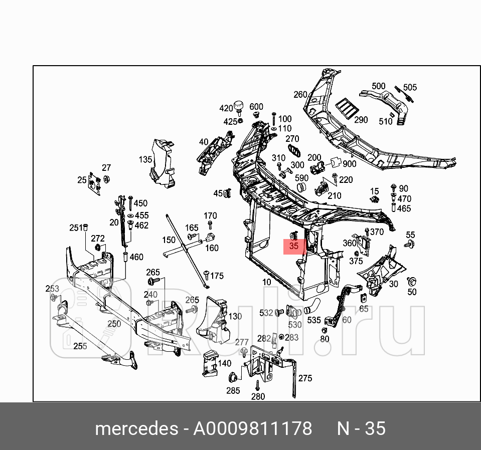 Крепеж  MERCEDES 0009811178