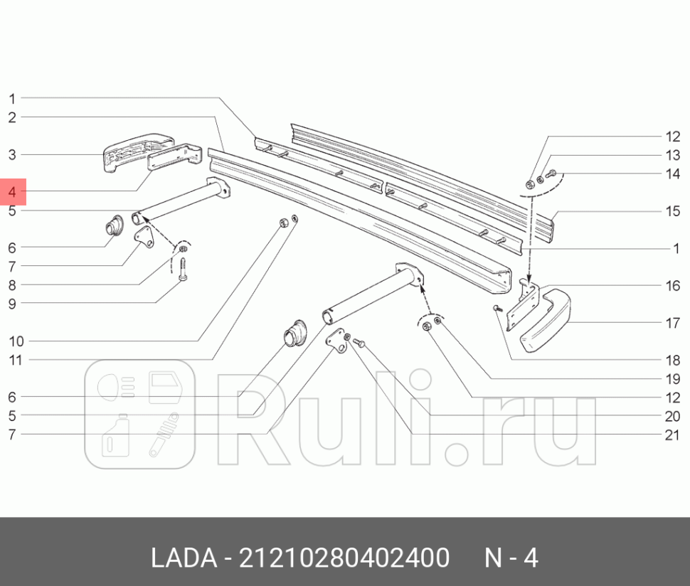 КРОНШТЕЙН БАМПЕРА ЗАДНИЙ ПРАВЫЙ БОКОВОЙ LADA 21210280402400 320₽