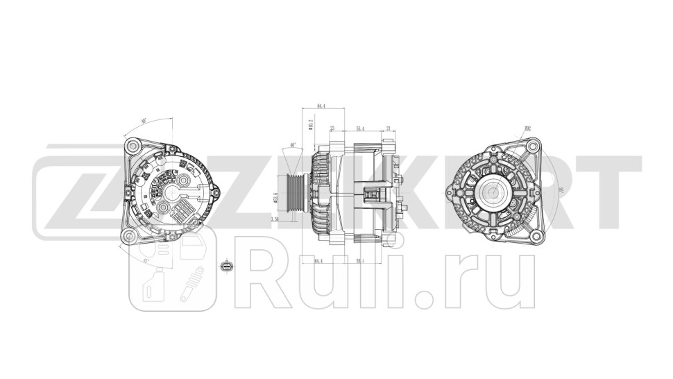 Генератор Chevrolet Cruze J300 J305 09- Aveo T300 11- Opel Astra J 09- Insignia 08- Zekkert ge-1028 12120₽