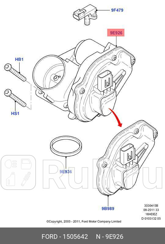 КОРПУС ДРОССЕЛЬНОЙ ЗАСЛОНКИ 1505642 FORD FORD 1505642 25790₽