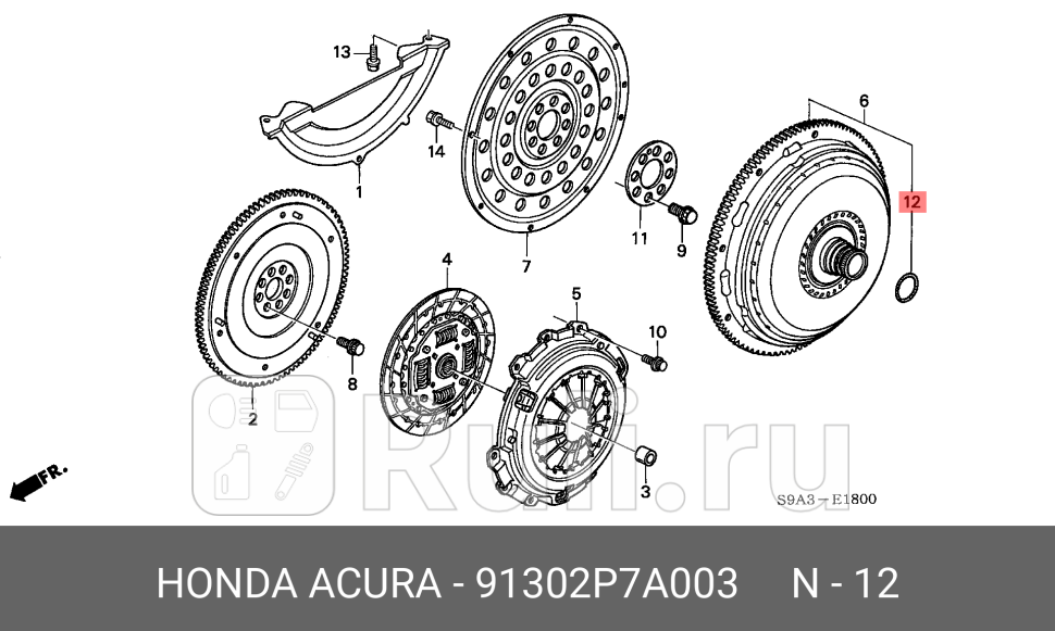 Сальник гидротрансформатора HONDA 91302P7A003 0₽
