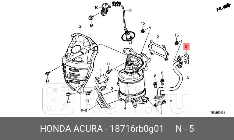 Прокладка трубки клапана egr HONDA 18716RB0G01 0₽
