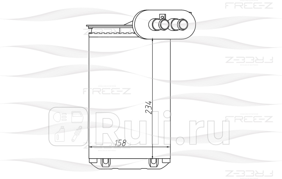 Радиатор отопителя AUDI A3 TT 96- SKODA Octavia 96- VW Caddy Golf Bora Passat Polo 91- FREE-Z KW0249 1740₽