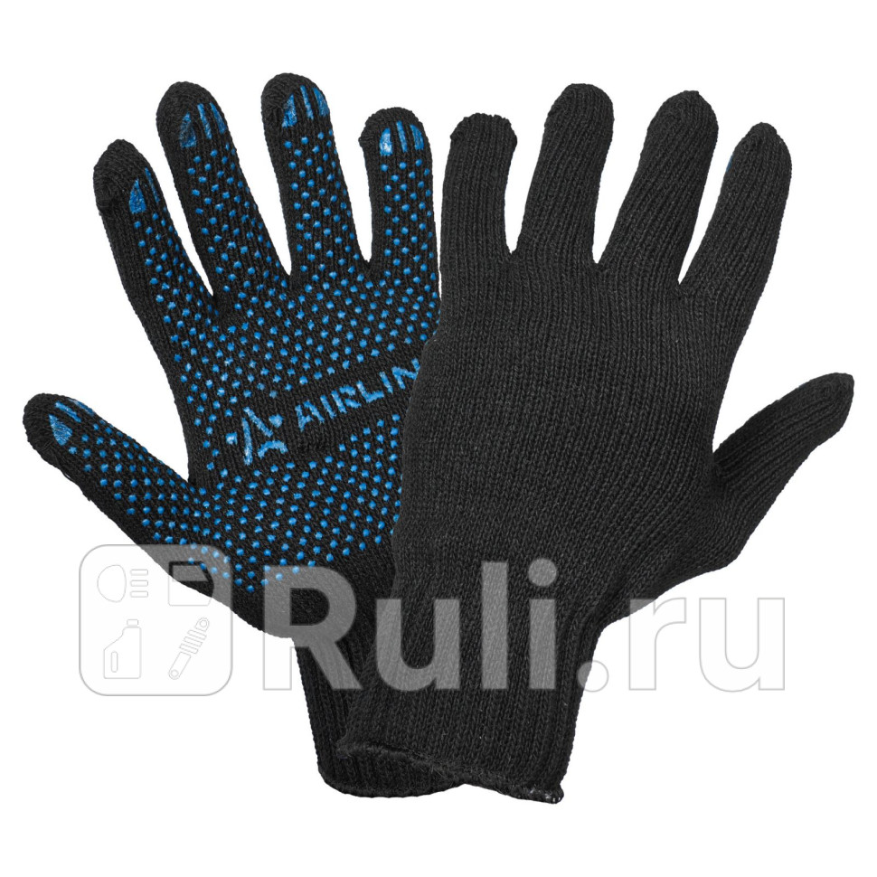 Перчатки трикотажные ПШ с ПВХ покрытием черные 1 пара 7 класс72г мод701 AIRLINE ADWG038 100₽