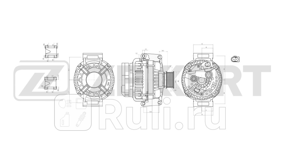 Генератор VW Passat VI VII 05- Tiguan 07- Golf VI 09- Jetta IV 10- Audi A6 II 01- A4 I-III 96- Zekkert ge-1033 16090₽