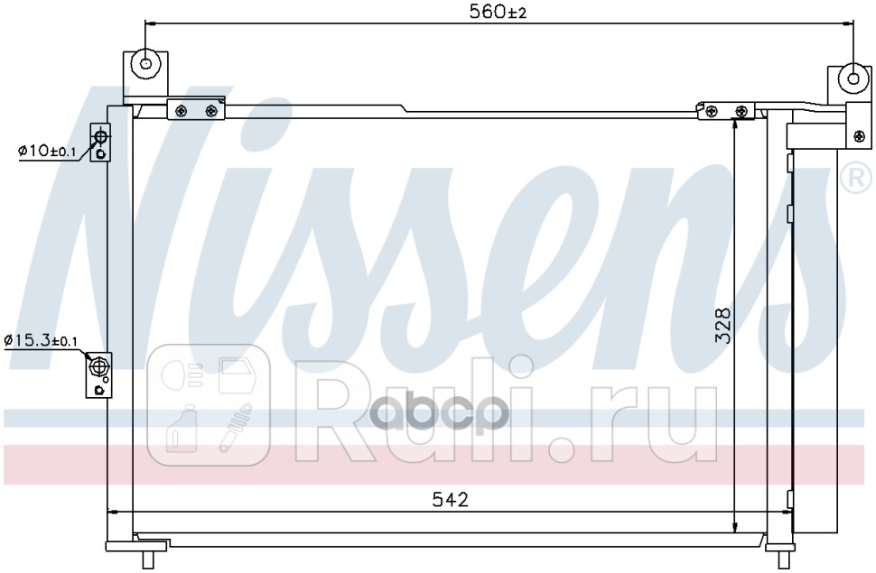 Радиатор кондиционера 542x328 NISSENS 940143 0₽