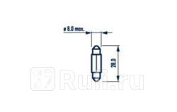 Лампа 12 В 3 Вт салонная пальчиковая 28 мм 10 шт Narva NARVA 17094 80₽