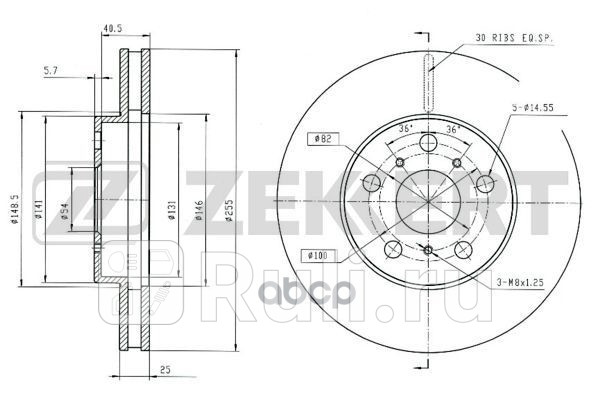 Диск торм перед Toyota Celica T180 91- замена для BS-6055 Zekkert bs-5751 0₽