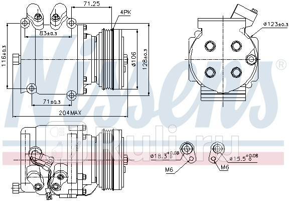 Компрессор HONDA CIVIC V-VI 89226 NISSENS 89226 0₽