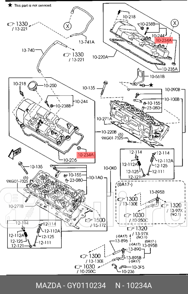 Прокладка свечных колодцев mpv MAZDA GY0110234 0₽