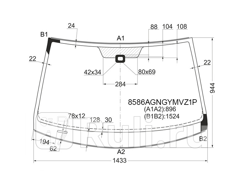 Лобовое стекло для Volkswagen Jetta 5 2005-2011 FUYAO 8586AGNGYMVZ1P 9320₽