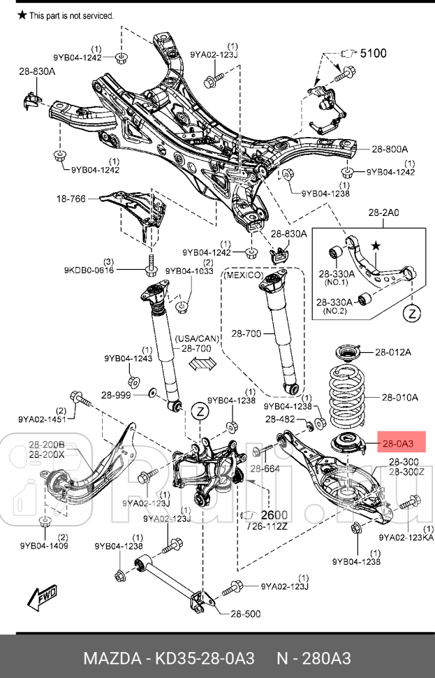 Проставка пружины металлическая mazda MAZDA KD35-28-0A3 0₽