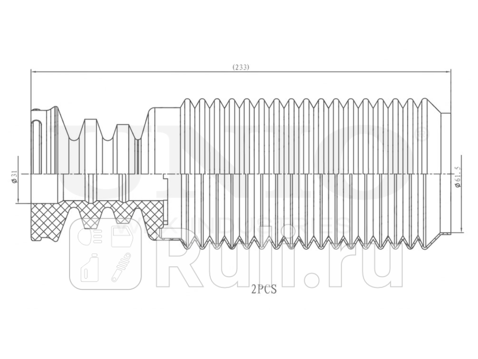 Комплект пыльника с отбойником 2 шт UNIO DUC-50036 1710₽