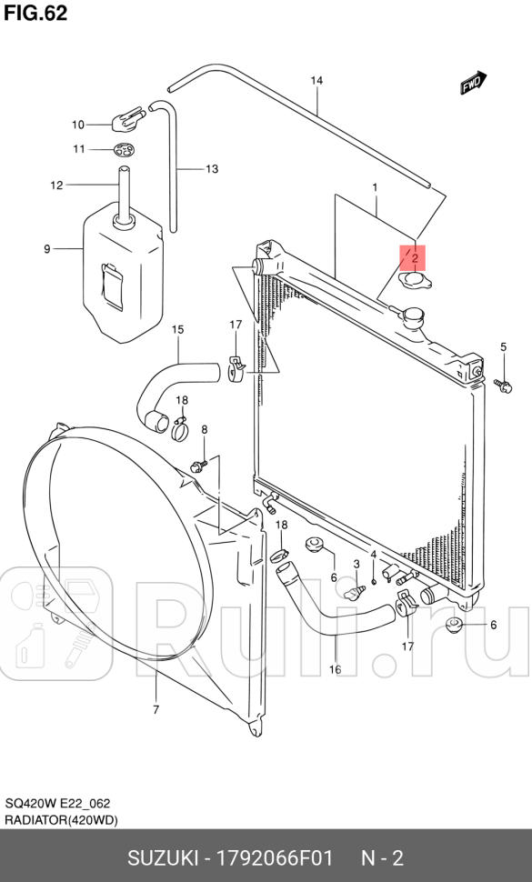 Крышка горловины радиатора SUZUKI 1792066F01 3180₽