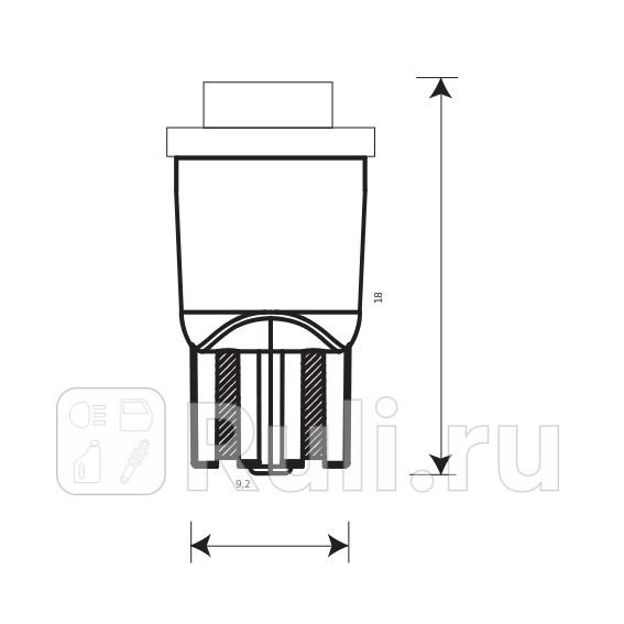 Светодиод 24 В 5 Вт без цоколя белый 1 SMD габариты повтповоротника 10 шт Маяк МАЯК 24T10-W1SMD 470₽