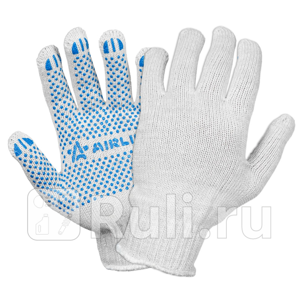 Перчатки трикотажные ХБ с ПВХ покрытием белые 1 пара 75 класс75г мод604 AIRLINE ADWG034 80₽