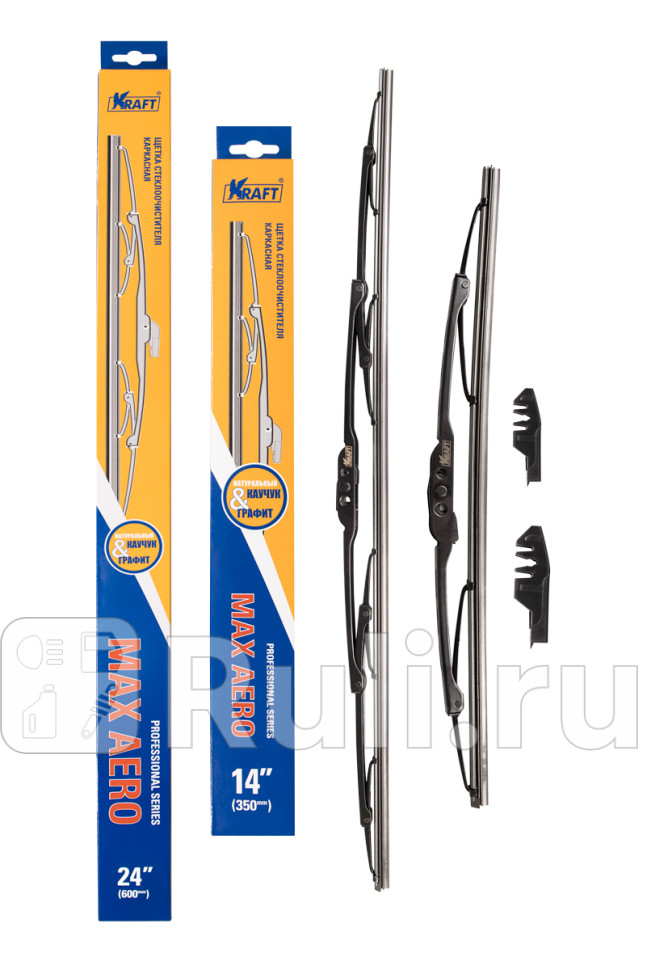 Щетки стеклоочистителя каркасные 600350мм компл KRAFT KT 830887 760₽