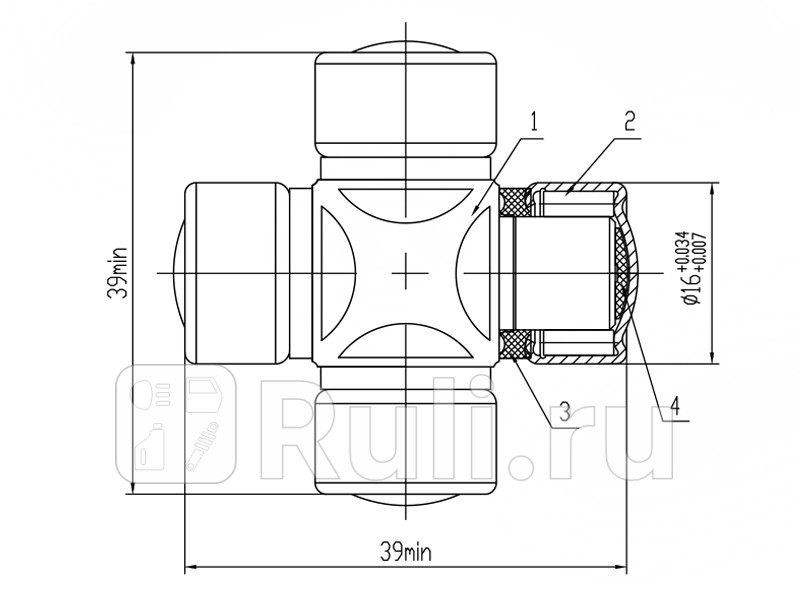 Крестовина рулевая SAT ST-1639 410₽