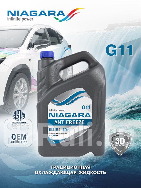 Жидкость охлаждающая Антифриз NIAGARA BLUE-40 5 кг Ниагара 001001003011 750₽
