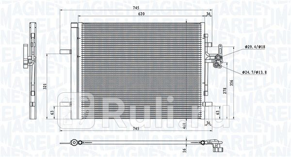 Радиатор кондиционера MAGNETI MARELLI 350203873000 0₽