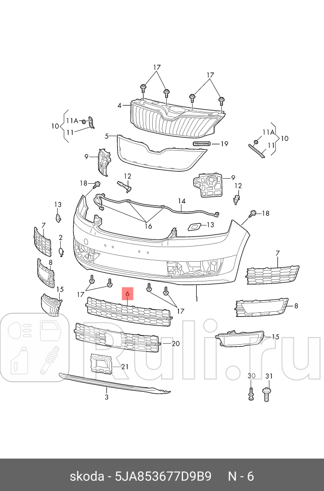 Решетка радиатора чёрный satin 5ja853677d9b9 VAG 5JA853677D9B9 0₽