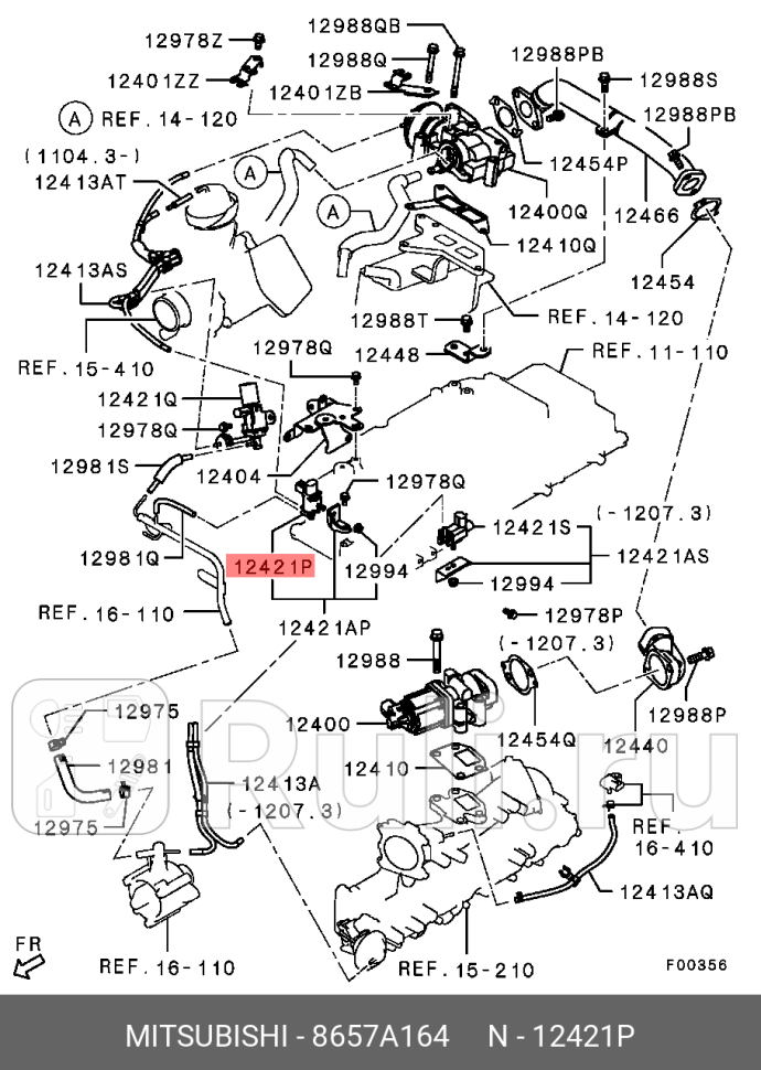 Регулятор давления топлива mitsubishi l200 17- pajeromontero sport 17- 24d MITSUBISHI 8657A164 5000₽