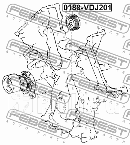 Ролик обводной TOYOTA LAND CRUISER URJ202UZJ200VDJ200 200709- 0188-VDJ201 FEBEST 0188-VDJ201 2570₽