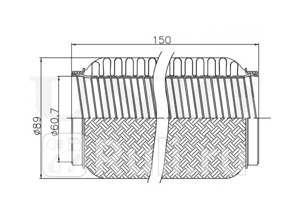 Гофра глушителя UNIO EXP-60150L 1290₽