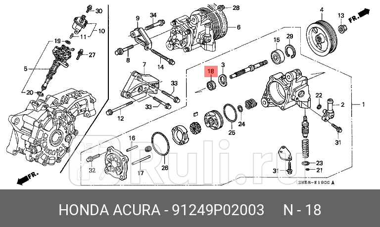 Сальник HONDA 91249P02003 0₽