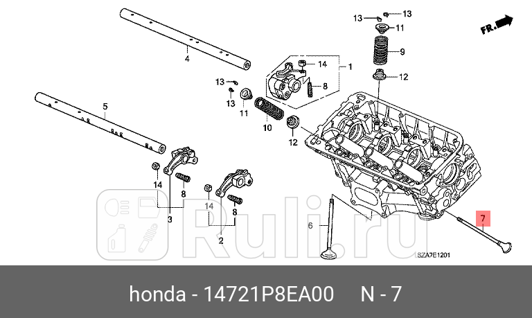 Клапан двигателя выпускной honda 35l accord 2003 - 2014 pilot 2009 - 2014 HONDA 14721P8EA00 3220₽