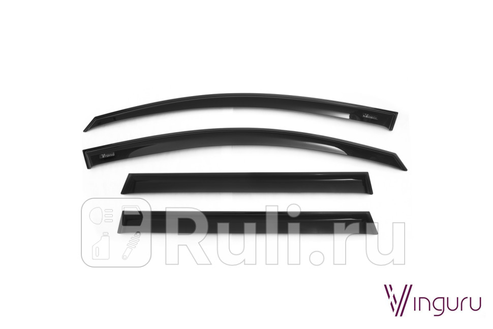 Дефлекторы окон 4 шт для Volkswagen Passat B7 2010-2015 Vinguru AFV65210 1240₽