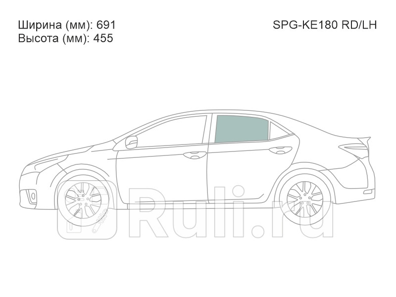 Стекло двери задней левой для Toyota Corolla 180 2014-2016 SAT SPG-KE180 RDLH 1400₽