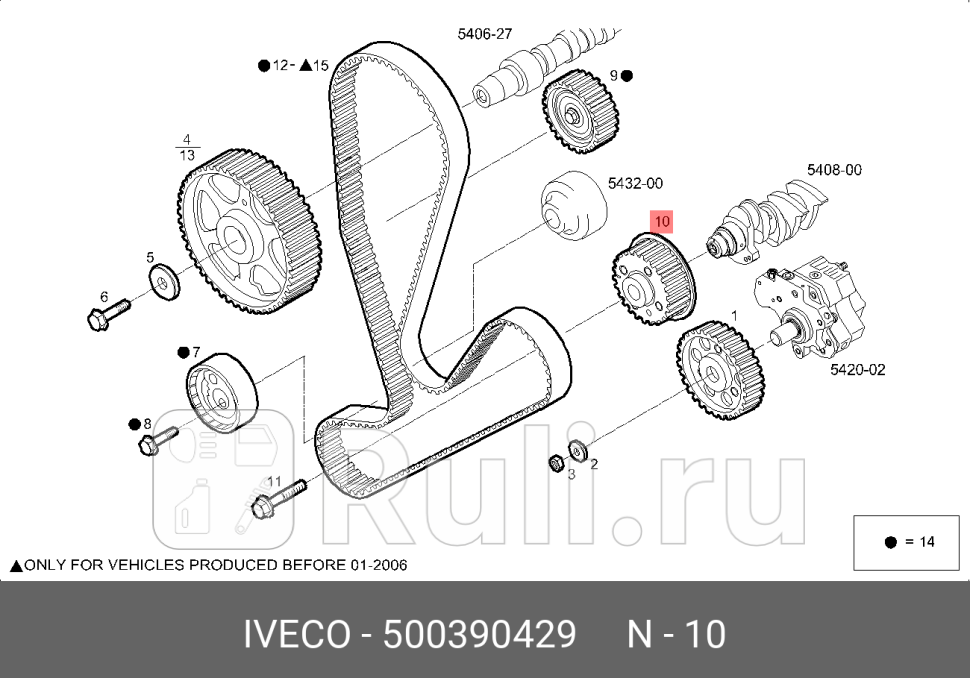 шестерня коленвала IVECO Daily 00-14 IVECO 500390429 4770₽