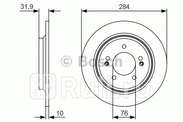 Диск тормозной задний для Hyundai i30 2017-2020 BOSCH 0 986 479 V09 3470₽
