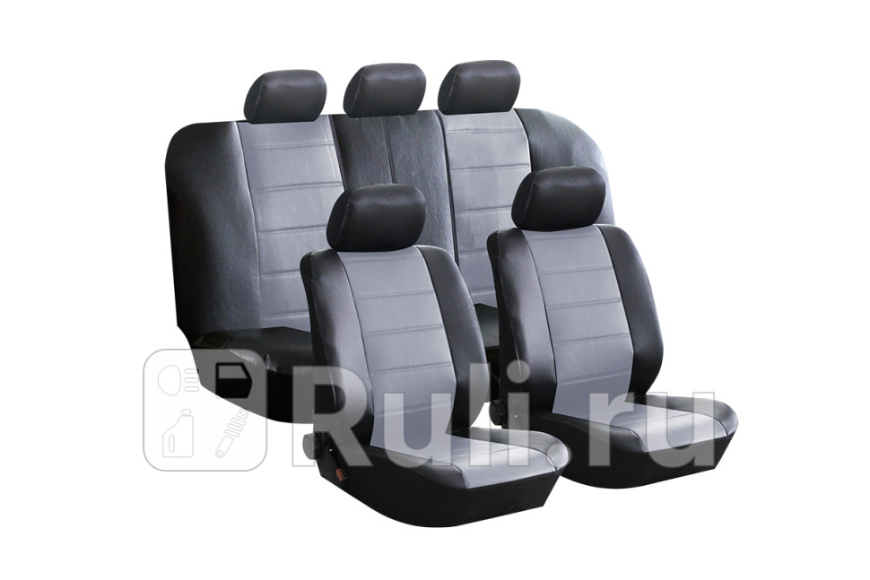 Чехлы универсальные fashion экокожа чернсерые srs airbag 11 предметов поролон 3мм 6 молний KRAFT KT835622 5120₽