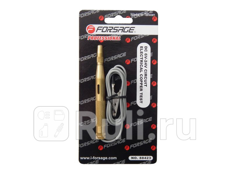 Тестер автомобильный с крокодилом 6-24v Forsage F-88423 430₽