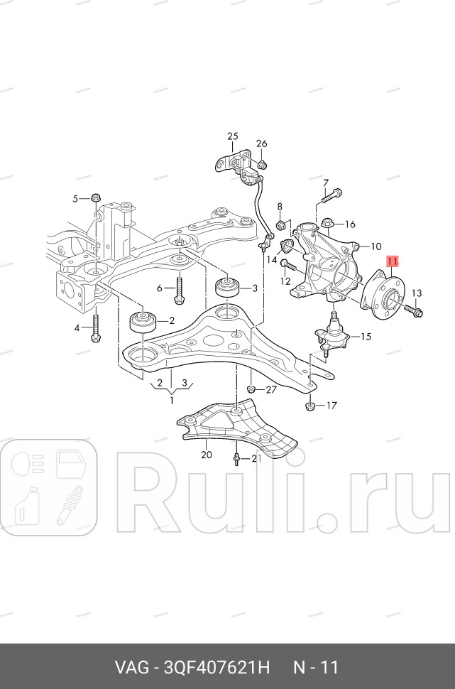 Ступица VAG 3QF407621H 0₽