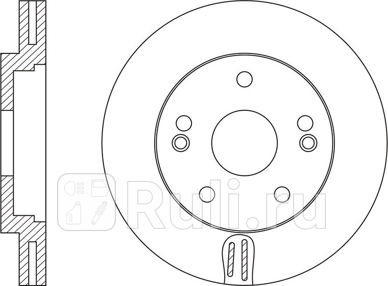 Диск тормозной передний для Hyundai Santa Fe 1 2000-2006 NIBK RN1547 6620₽