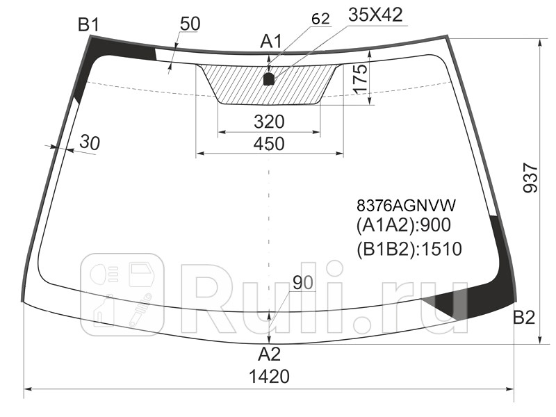 Лобовое стекло для Toyota Corolla 150 рестайлинг 2010-2013 FUYAO 8376AGNVW 7270₽