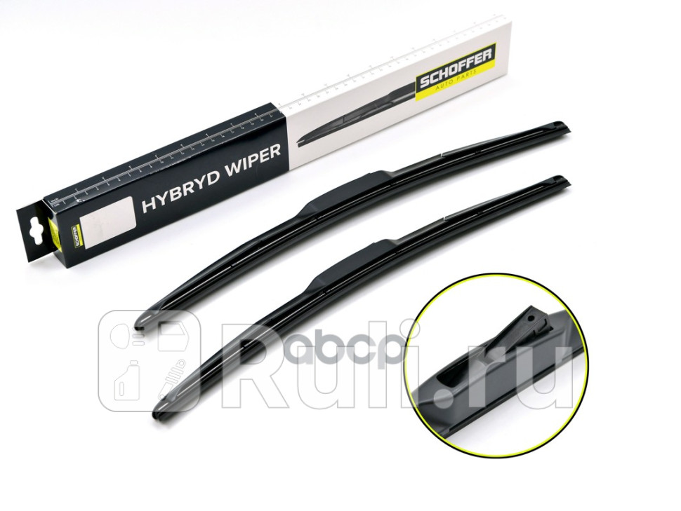 Щетки стеклоочистителя гибридные комплект 650600mm 2624 Hook SCHOFFER SHF29153 1090₽
